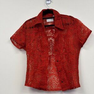 Emoi Paris Red Short Sleeved Blouse | Size 1 (Small)